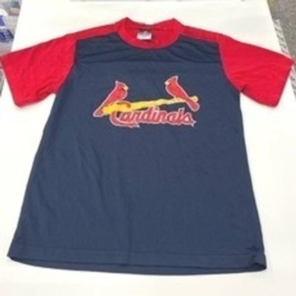 Alleson Athletic St Louis Cardinals Youth Small Navy Red Performance Shirt No 5